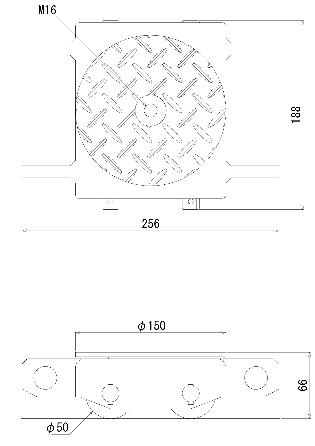 FJ-1.5Pフジセイローラ2軸4輪（1.5ton） 寸法