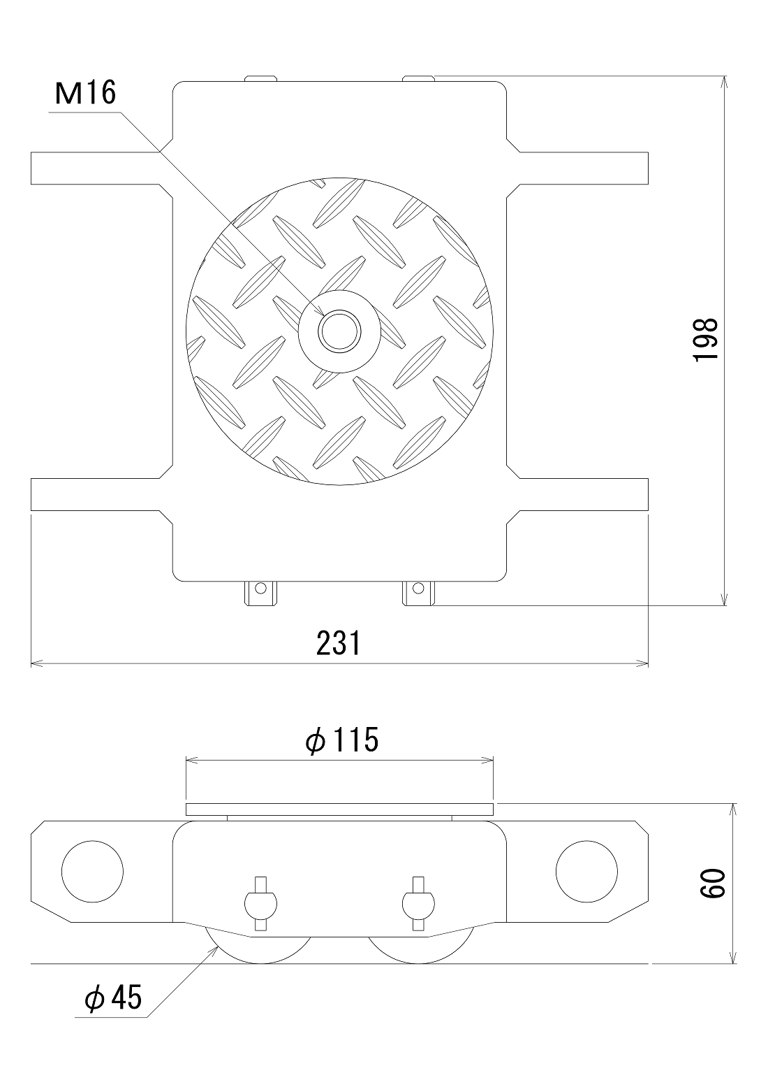 FJ-2Pフジセイローラ2軸4輪（2ton） 寸法