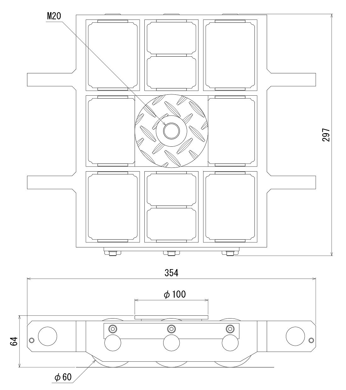 FJ-5CTフジセイローラ3軸10輪超低床（5ton） 寸法